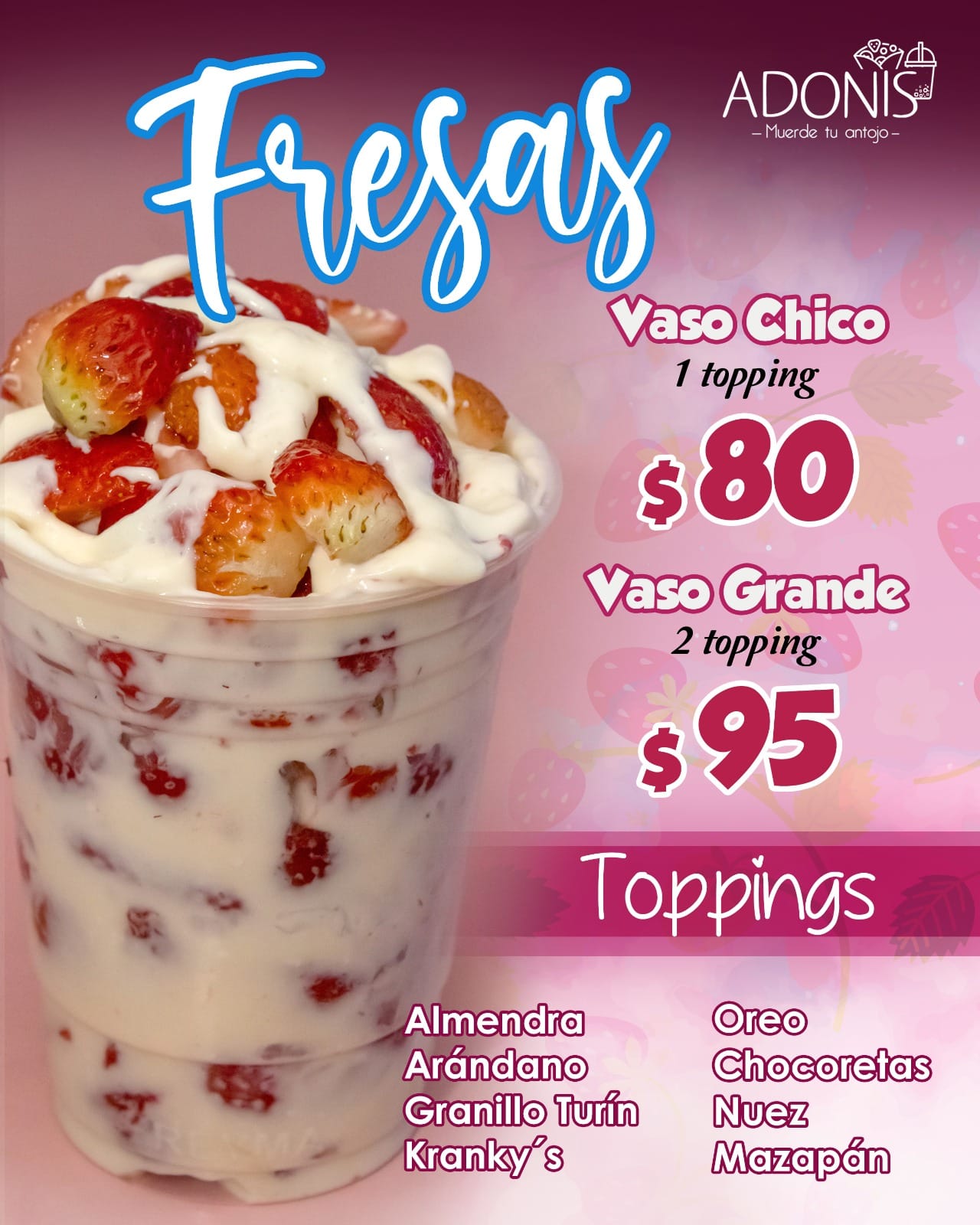 Menú Fresas con Crema
